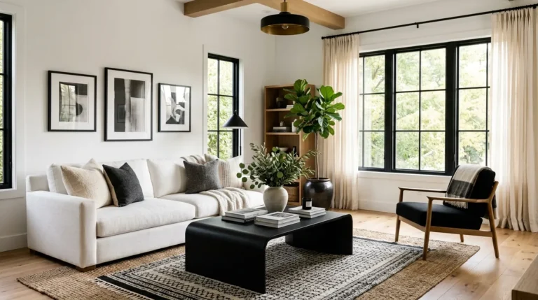 White and Black House Interior Design Living Room Ideas