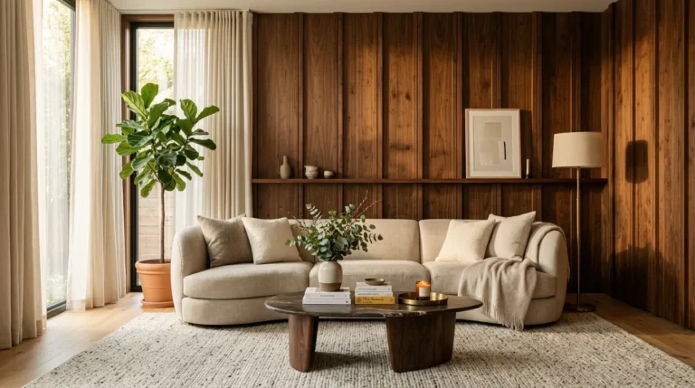 Wooden Wall Panelling Interior Design Living Room Ideas