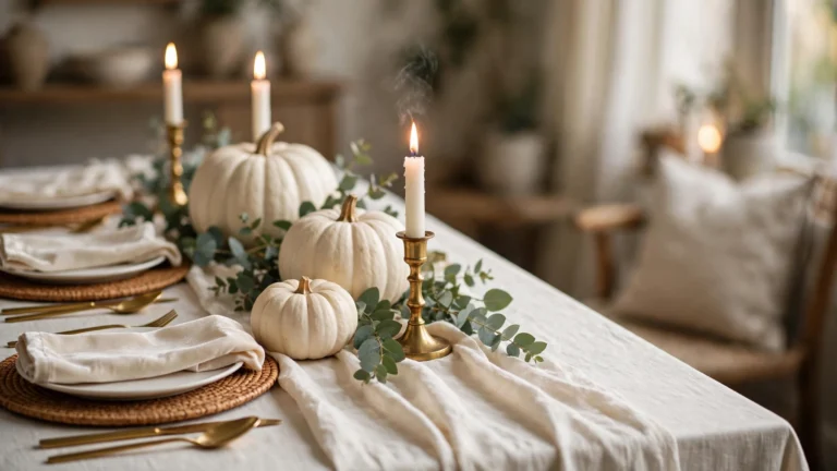 Thanksgiving Tablescapes Elegant White: 20 Easy Ideas