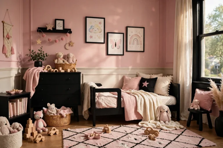 Toddler Girl Bedroom Ideas In Black And Pink